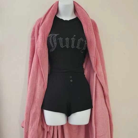 Anne Lewin New York Plush Fleece Bathrobe with Belt Size: L Color: Pink - Picture 2 of 13